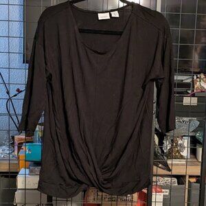 M1 ANTIBES BLANC Black Blouse Made of Linen